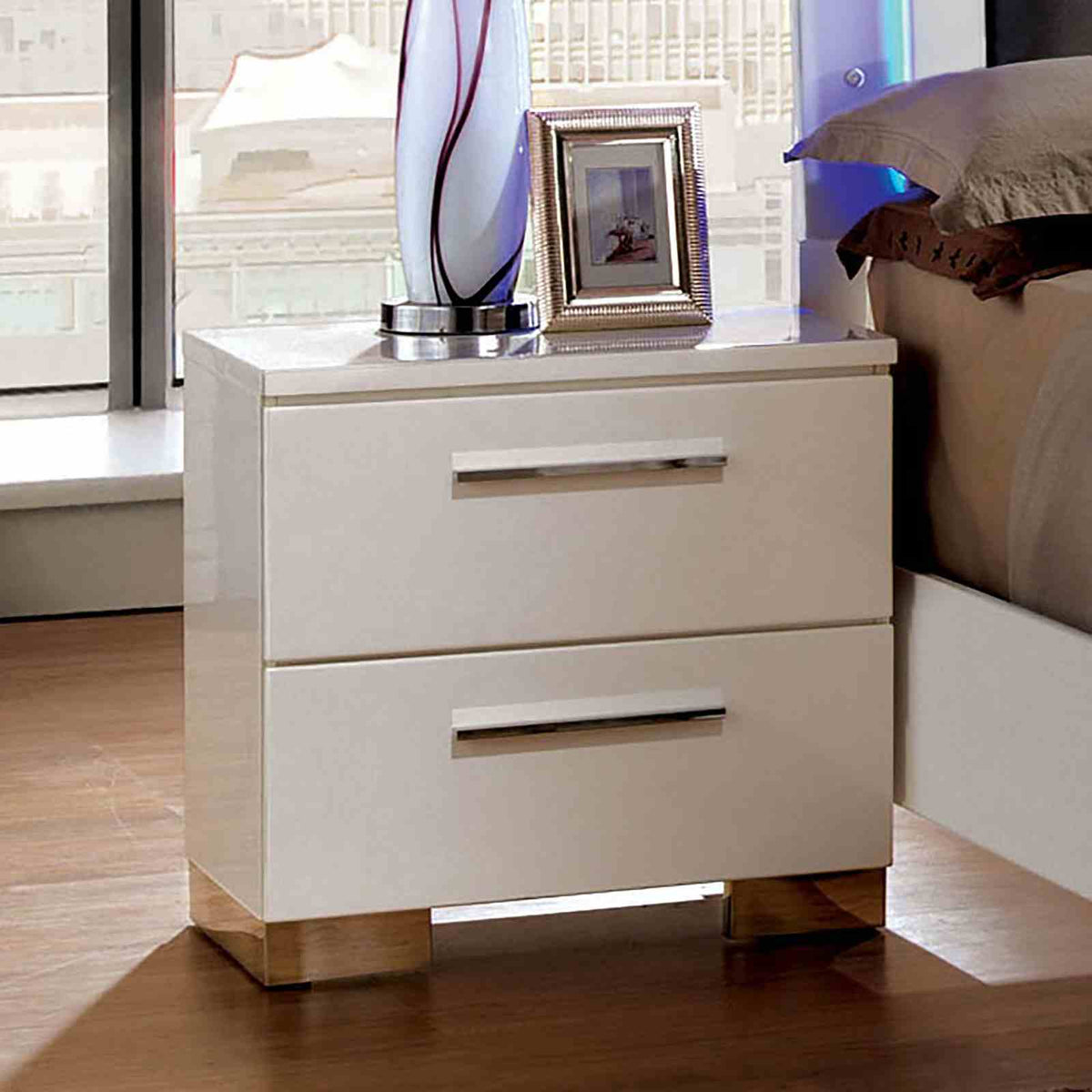 Clementine Contemporary Upholstered LED Bed & Bedroom Collection - Nightstand