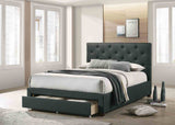 Sybella Upholstered Storage Bed with Button Tufted Headboard - Twin