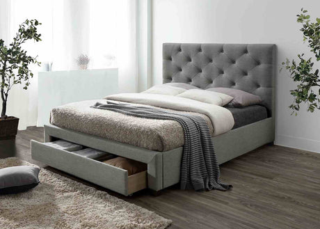 Sybella Upholstered Storage Bed with Button Tufted Headboard - Twin