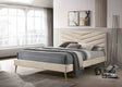 Vivar Mid-Century Chevron Tufted Upholstered Bed - Twin
