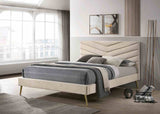 Vivar Mid-Century Chevron Tufted Upholstered Bed - Twin