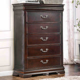 Mandura Traditional Low Post Bed & Bedroom Collection - Dresser, Chest, Nightstand & Mirror with Intricate Accents in Cherry – Brown, view 12