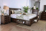 Brandt Transitional Storage Bed & Bedroom Collection - Wood Inlay, USB Nightstand, Dresser, Chest & Media Chest in Brown Cherry or Gray – Brown & Gray, view 14