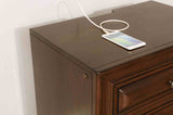 Brandt Transitional Storage Bed & Bedroom Collection - Wood Inlay, USB Nightstand, Dresser, Chest & Media Chest in Brown Cherry or Gray – Brown & Gray, view 17