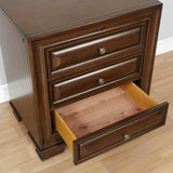 Brandt Transitional Storage Bed & Bedroom Collection - Wood Inlay, USB Nightstand, Dresser, Chest & Media Chest in Brown Cherry or Gray – Brown & Gray, view 18