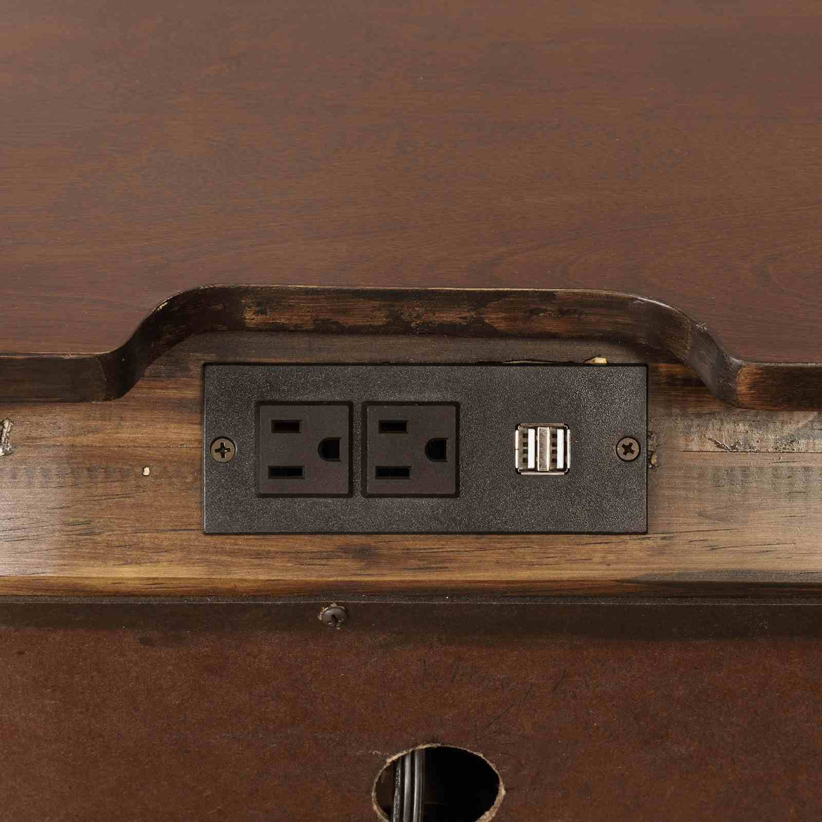 Brandt Transitional Storage Bed & Bedroom Collection - Wood Inlay, USB Nightstand, Dresser, Chest & Media Chest in Brown Cherry or Gray – Brown & Gray, view 19