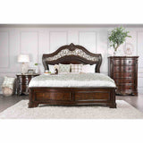 Menodora Traditional Camelback Upholstered Bed, Bedroom Set & Case Pieces - Queen Bed Only
