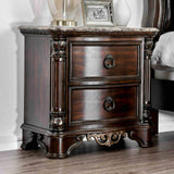 Menodora Traditional Camelback Upholstered Bed, Bedroom Set & Case Pieces - Nightstand