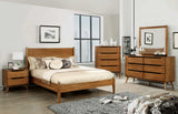 Lennart Mid-Century Modern Bed & Bedroom Collection - Round Tapered Legs & Recessed Handles in Oak, Gray, Black or White – Natural & Brown, view 2