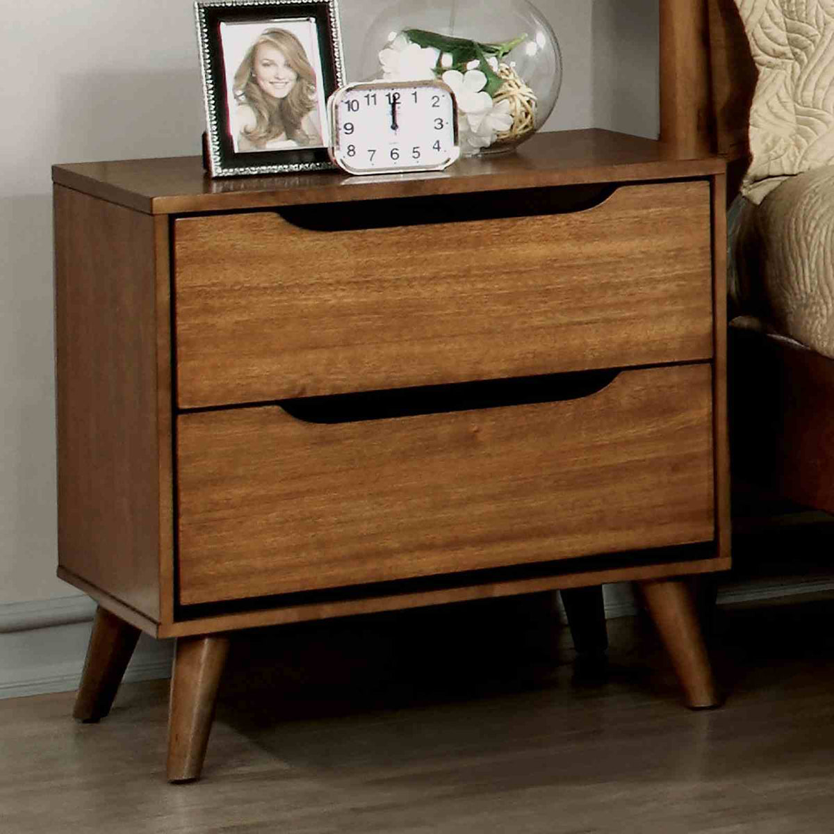 Lennart Mid-Century Modern Bed & Bedroom Collection - Nightstand