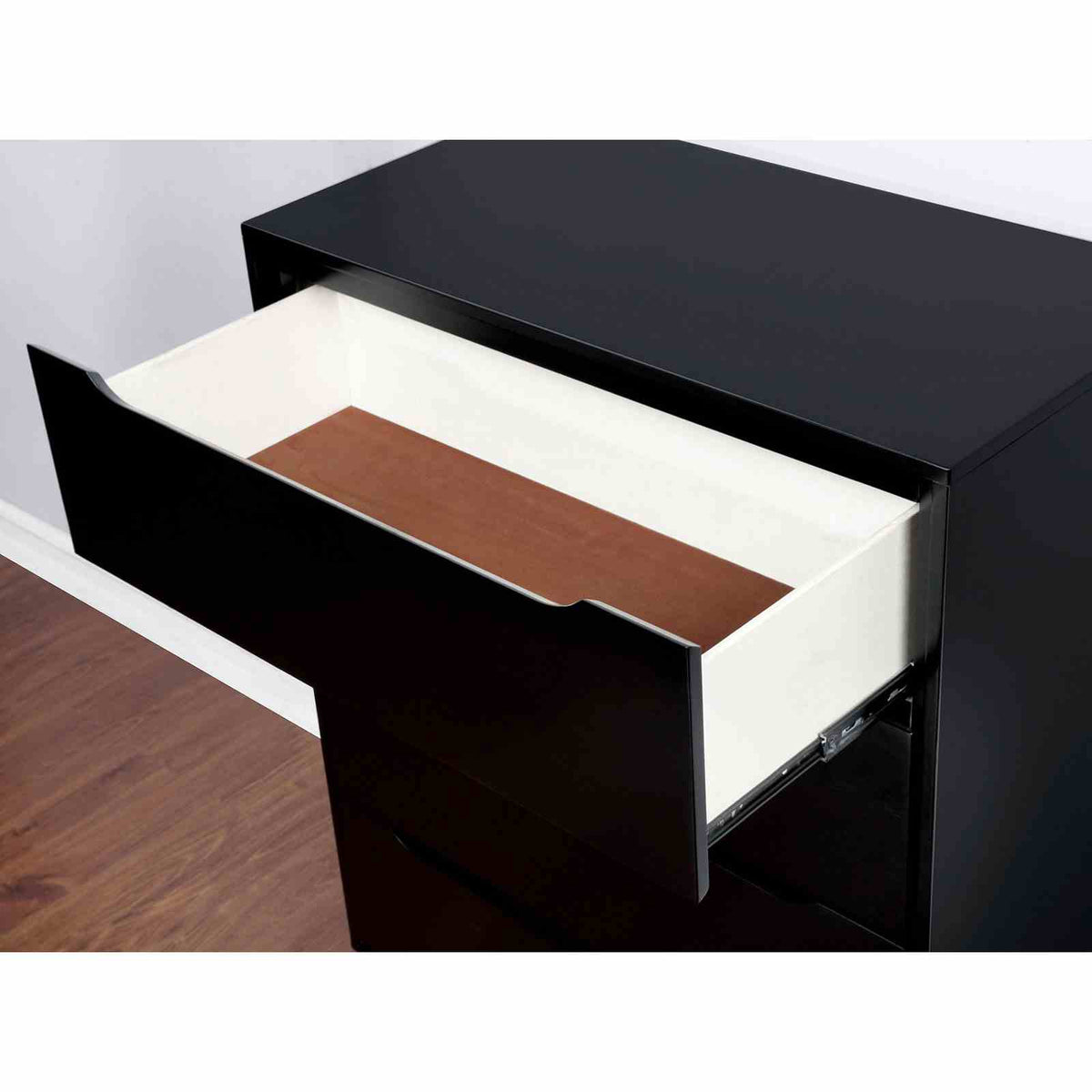 Lennart II Mid-Century Modern Platform Bed, Bedroom Set & Case Pieces - Round Tapered Legs in Black or White – Black & White, view 19