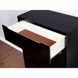 Lennart II Mid-Century Modern Platform Bed, Bedroom Set & Case Pieces - Round Tapered Legs in Black or White – Black & White, view 19