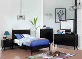 Lennart II Mid-Century Modern Platform Bed, Bedroom Set & Case Pieces - 4pcs- Queen Bed + Dresser + Mirror + Nightstand