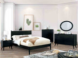 Lennart Mid-Century Modern Bed & Bedroom Collection - 4pcs- Twin Bed + Dresser + Mirror + Nightstand