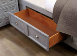 Castlile Transitional Storage Bed & Bedroom Collection - Underbed Drawers, Crown Molding & USB Nightstand in Gray – Gray, view 7