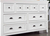 Castile Transitional Storage Platform Bed, Bedroom Set & Case Pieces - Side Rail Drawers & Crown Molding in White – White, view 8