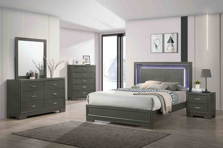Alison Contemporary LED Platform Bed & Bedroom Collection - Full Bed Only