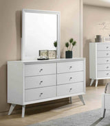 Dortmund Contemporary Bed, Bedroom Set & Case Pieces - Dresser