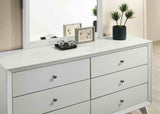 Dortmund Contemporary Bed, Bedroom Set & Case Pieces - Wave Texture & Mitered Corners in White – White, view 10