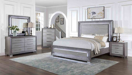 Raiden Transitional LED Bed, Bedroom Set & Case Pieces - Queen Bed Only