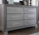 Raiden Transitional LED Bed, Bedroom Set & Case Pieces - Illuminated Headboard & USB Nightstands in Gray – Gray, view 9