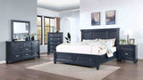 Manzanillo Transitional Storage Bed & Bedroom Collection - Footboard Drawers, Dresser, Chest, Nightstand & Armoire in Slate Blue – Blue, view 2