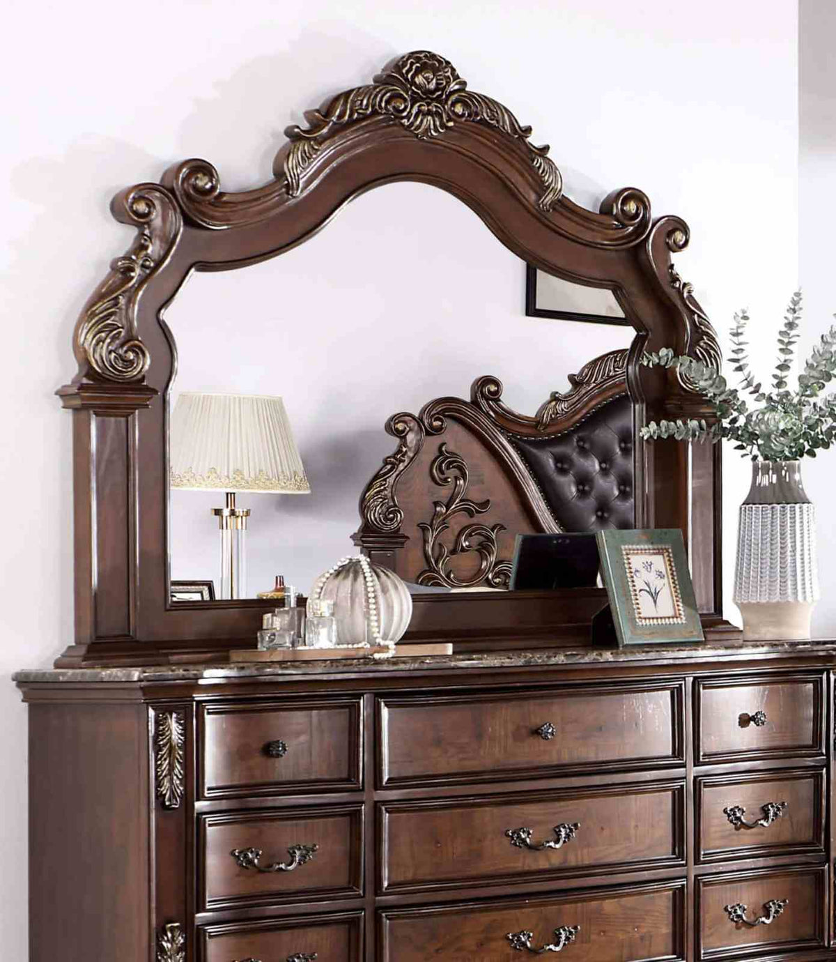 Esparanza Traditional Button-Tufted Bed & Bedroom Collection - Mirror