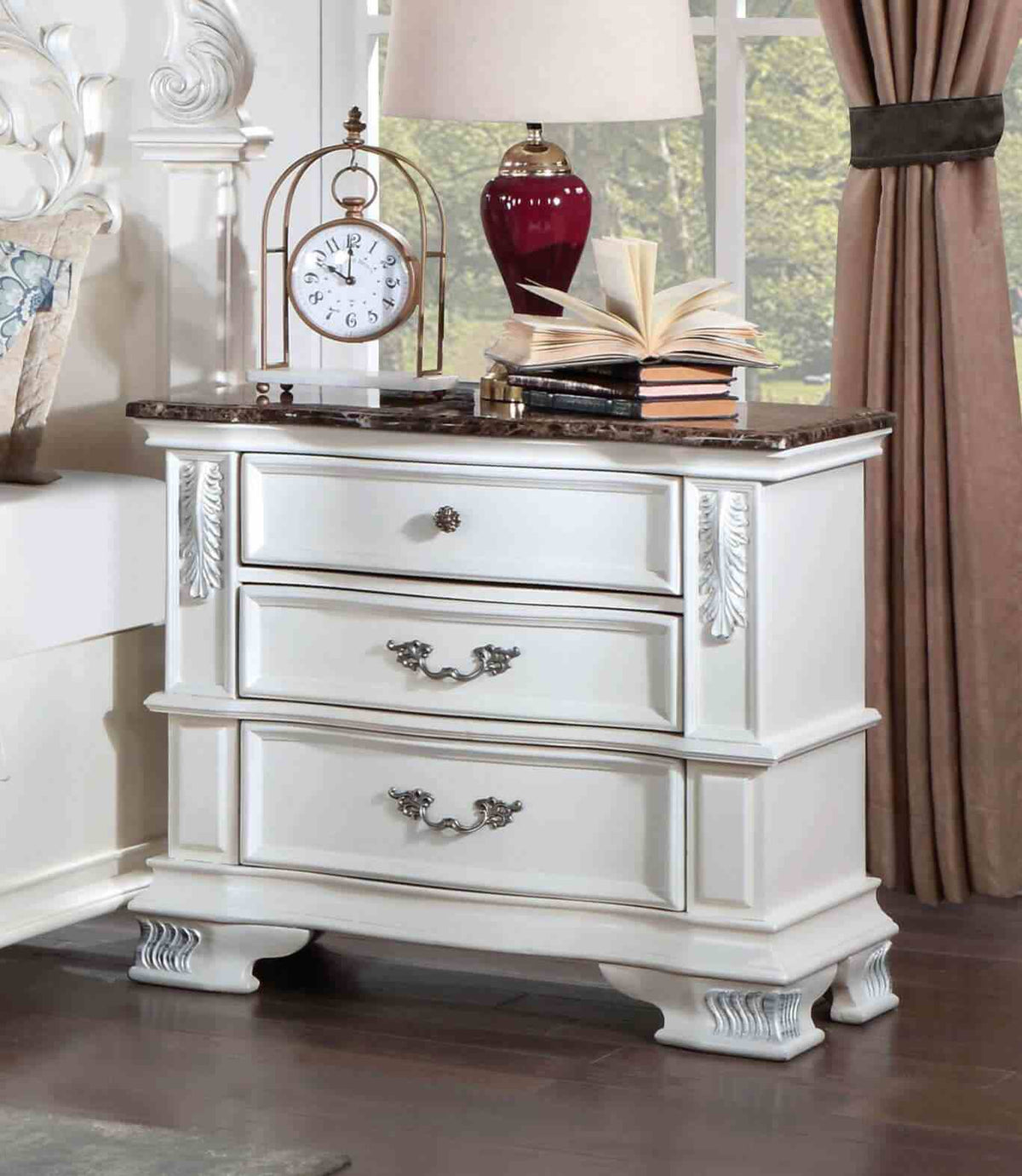 Esparanza Traditional Button-Tufted Bed & Bedroom Collection - Nightstand