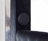Etherea Upholstered Poster Bed with Bluetooth Speakers & USB Ports - Tufted Flannelette in Black or Gray – Black & Gray, view 6