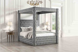 Etherea Upholstered Poster Bed with Bluetooth Speakers & USB Ports - Queen