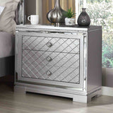 Belleterre Glam Tufted Bed, Bedroom Set & Case Pieces - Nightstand with USB
