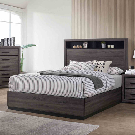 Conwy Contemporary Bookcase Headboard Bed, Bedroom Set & Case Pieces - Queen Bed Only