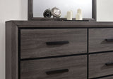 Conwy Contemporary Bookcase Headboard Bed, Bedroom Set & Case Pieces - Two-Tone Gray with Black Trim – Gray & Black, view 8
