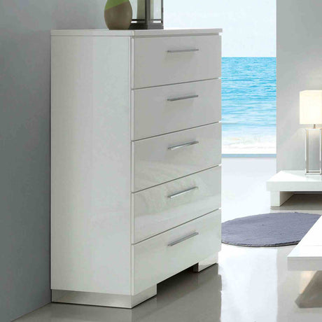 Christie Low Profile Leatherette Platform Bed & Bedroom Collection - Chest