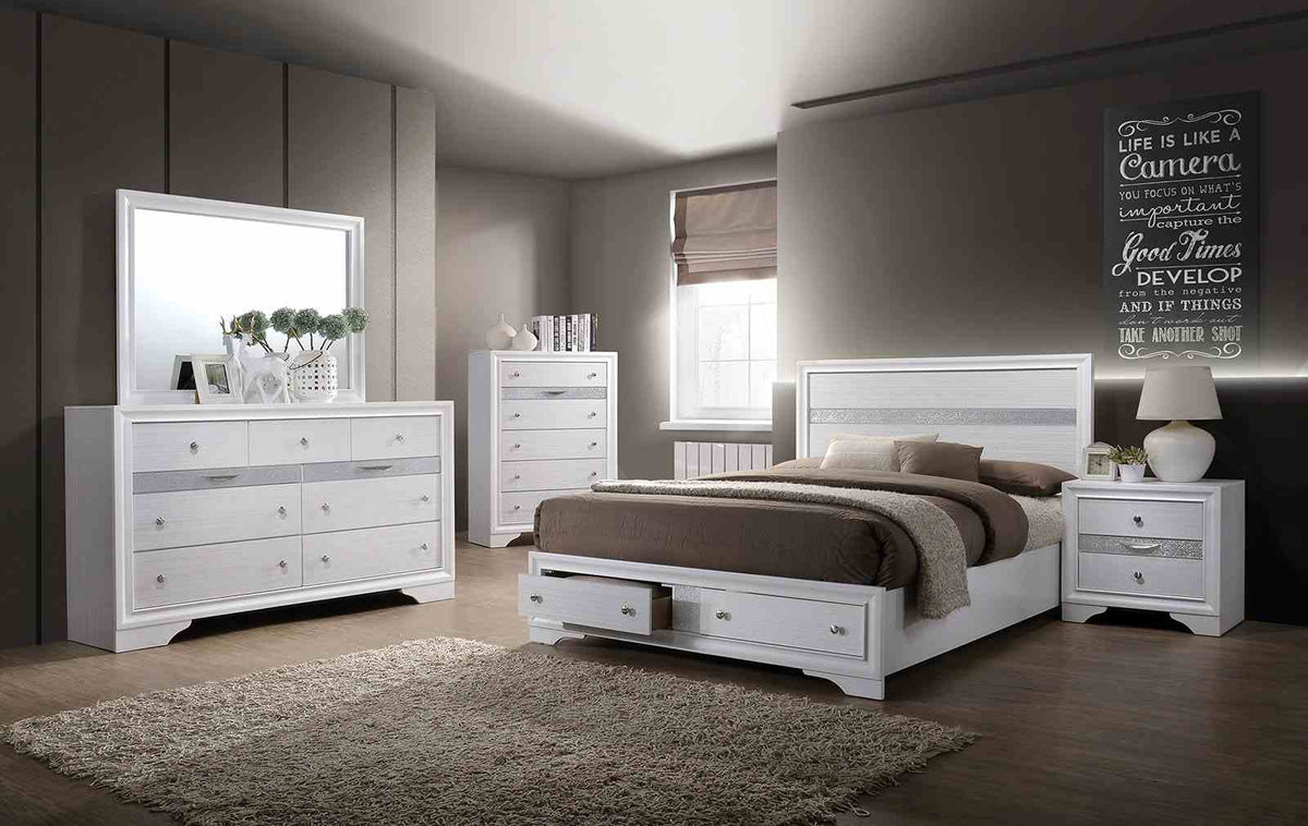 Chrissy Contemporary Storage Bed, Bedroom Set & Case Pieces - Full Bed Only