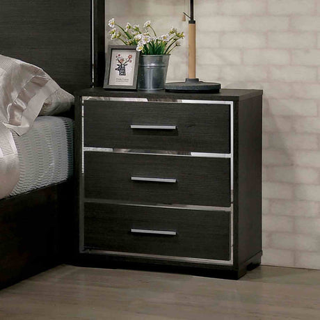 Camryn Contemporary LED Platform Bed & Bedroom Collection - Nightstand with USB