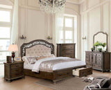 Persephone Transitional Dresser, Mirror, Chest & Nightstand - Fluted Corners & Antique Pulls in Rustic Natural – Natural & Brown, view 6