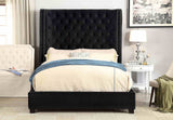 Rosabelle Velvet Wingback Platform Bed - Queen