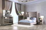 Rosabelle Velvet Wingback Platform Bed - Queen