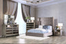 Rosabelle Velvet Wingback Platform Bed - Queen