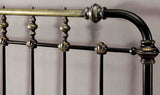 Riana Metal Spindle Bed - Antique Black Powder Coat with Hand-Brushed Gold Accents, Twin to Eastern King – Black & Gold, view 2