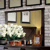 Bianca Rustic Plank-Style Bed, Nightstand & Mirror - Mirror