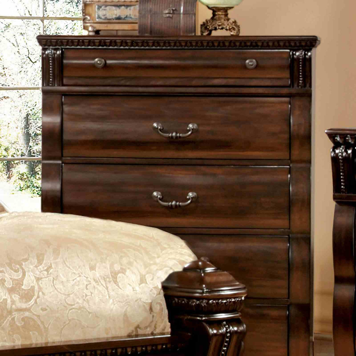Burleigh Transitional Wood Bed, Bedroom Set & Case Pieces - Chest