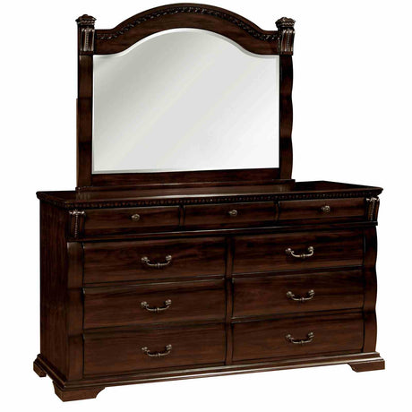 Burleigh Transitional Wood Bed, Bedroom Set & Case Pieces - Decorative Bed Posts in Cherry Finish – Brown, view 8