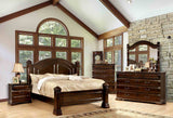 Burleigh Transitional Wood Bed, Bedroom Set & Case Pieces - 4pcs- Queen Bed + Dresser + Mirror + Nightstand