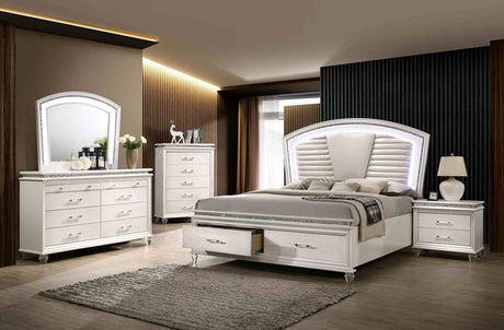 Maddie Glam LED Platform Bed, Bedroom Set & Case Pieces - Queen Bed Only