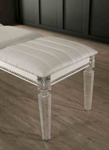 Maddie Glam LED Platform Bed, Bedroom Set & Case Pieces - Tufted Headboard, Crystal Accents & Footboard Drawers in Pearl White – White, view 18