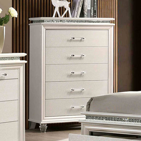 Maddie Glam LED Platform Bed, Bedroom Set & Case Pieces - Chest