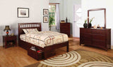 Carus Transitional Twin Panel Bed & 4-Piece Bedroom Set - Paneled Headboard with Slat Kit in Cherry – Brown, view 2