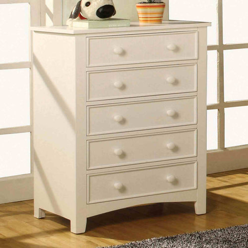 Corry Transitional Youth Bedroom Storage - White Chest, Mirror & Nightstand